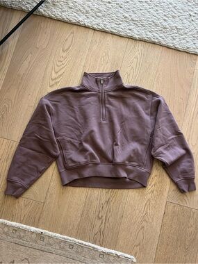 Athleta Cropped Half-Zip Pullover Sweatshirt